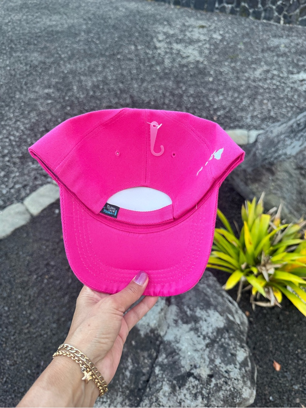 Island Crew Hawaii Aloha Pink Hat Adjustable Velcro Back Hawaii Islands Embroide - Picture 6 of 11